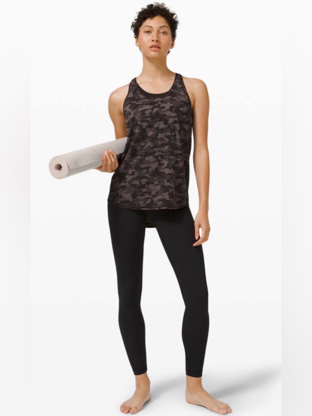 Lululemon Essential Tank *Pleated
Heritage Camo Jacquard Black Lunar Rock